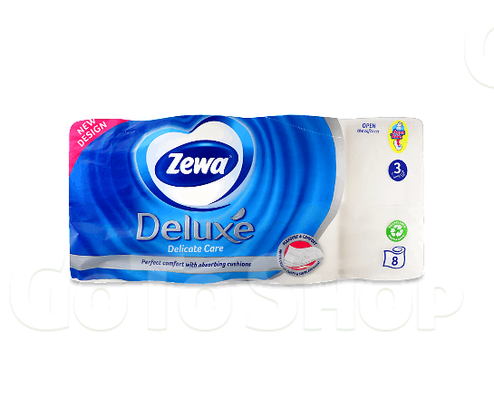 Папір туалетний Zewа Deluxe Delicate Care білий 3-шаровий 8шт