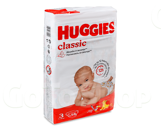 Підгузки Huggies Classic Jambo 3 (4-9 кг) 58шт/уп