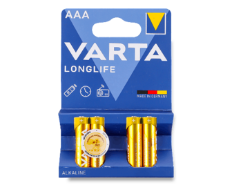 Батарейка Varta Longlife AAA 4шт/уп