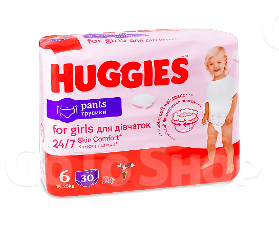 Підгузки-трусики для дівчаток Huggies Pants Jum 6 (15-25 кг) 30шт