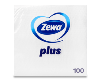 Серветки Zewa Plus білі 1-шарові 100шт