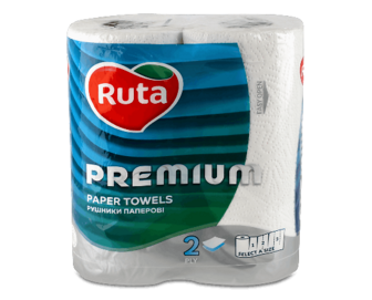Рушники паперові Ruta Premium 2-шарові 2шт
