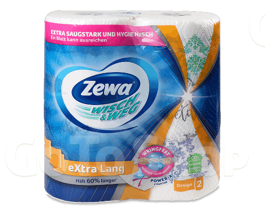 Рушники паперові Zewa Wisch&amp;Weg Design Extra Lang 2-шарові 2шт/уп