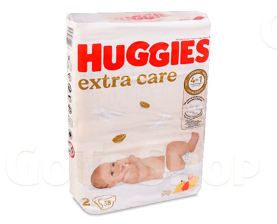 Підгузки Huggies Extra Care 2 (3-6 кг) 58шт