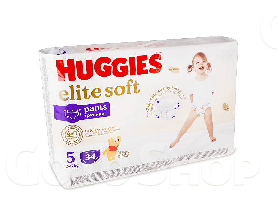 Підгузки-трусики Huggies Elite Soft 5 (12-17 кг) 34шт