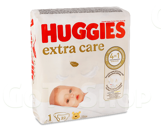 Підгузки Huggies Extra Care 1 (2-5 кг) 22шт