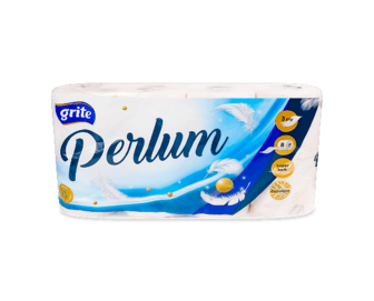 Папір туалетний Grite Perlum 3-шаровий 8шт