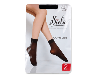 Шкарпетки жіночі Siela Comfort 40 nero 2 пари