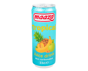 Напій соковий Maaza Тропікал негазований з/б, 0,33л