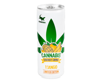 Напій енергетичний Komodo Cannabis Mango газований з/б, 0,25л