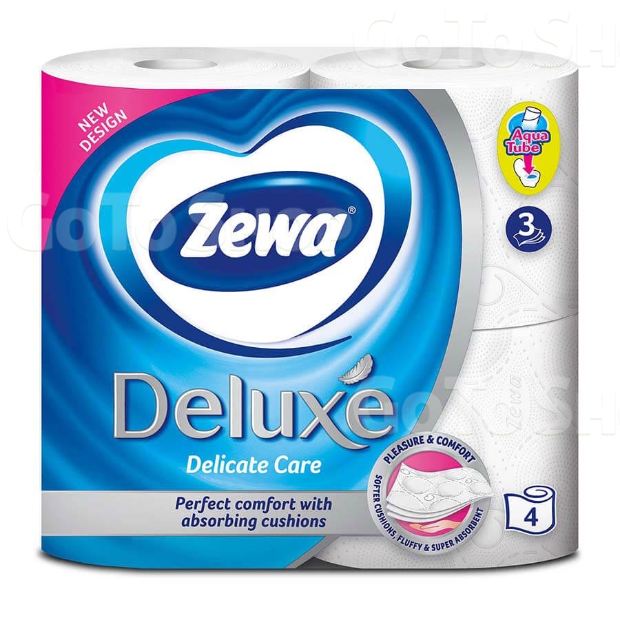 Папір туалетний 4 шт Zewa Deluxe pure white 3 шари 