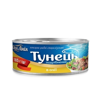 Консерви 185 г Своя Лінія Тунець подрiбнений в олії з/б 