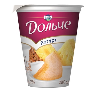 Йогурт 280г Дольче Ананас-диня 3,2% 