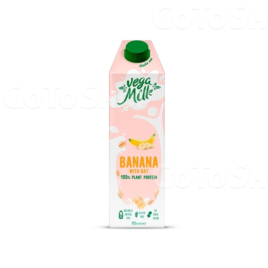Напій 0,95 кг Vega Milk вівсяний з бананом 1,5% тетра-пак 