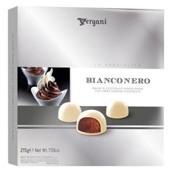 Цукерки Vergani Bianconero з кремом з чорного шоколаду у білому шоколаді 215г
