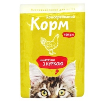 Корм Українська Зірка з куркою для котів 100г