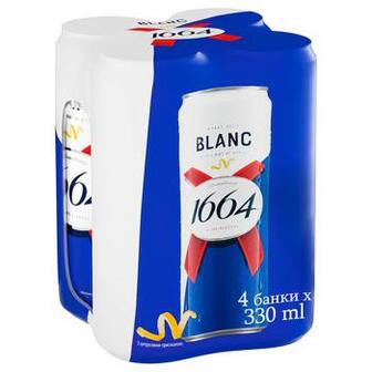 Пиво Kronenbourg 1664 Blanc світле нефільтроване 4,8% 0,33л х 4шт