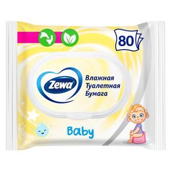 Туалетний папір вологий Zewa Baby 80шт