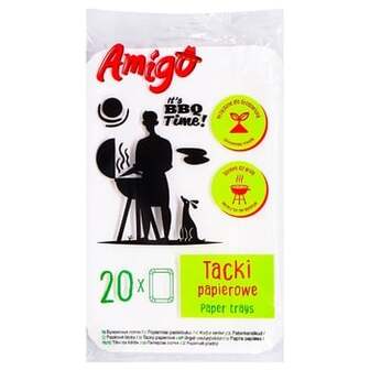 Тарілки Amigo одноразові картонні прямокутні 20шт