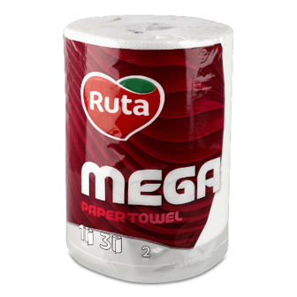 Рушники паперові Ruta Mega білі шт