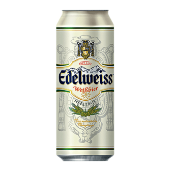 Пиво Edelweiss Hefetrub пшеничне нефільтроване з/б 0,5л