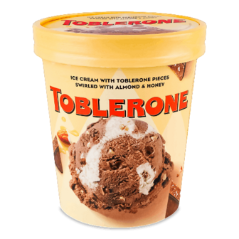 Морозиво Toblerone какао з медово-мигдальним соусом зі шматочками шоколаду 300г