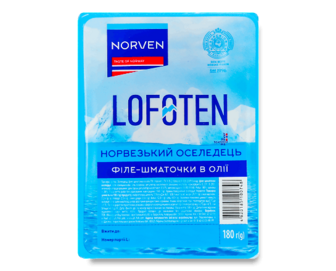 Оселедець Norven філе у олії, 180г (180г)