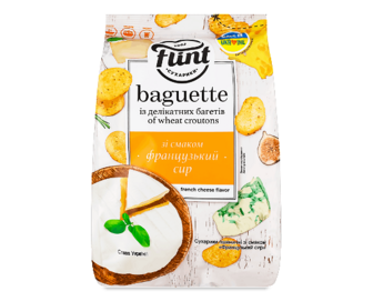 Сухарики Flint Baguette пшеничні зі смаком французьського сиру, 100г
