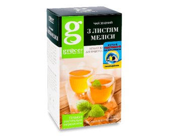 Чай зелений Gr@ce! з листям меліси, 25*1,5г/уп