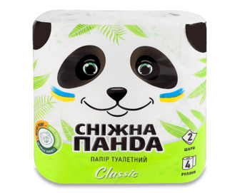 Папір туалетний «Сніжна панда» «Класік», 4шт