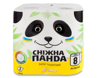 Папір туалетний «Сніжна панда» Aroma, 8шт