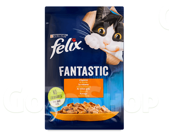 Корм для котів Felix Fantastic з куркою в желе, 85г