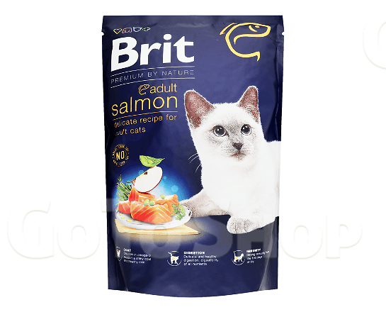 Корм для котів Brit Premium Nature з лососем, сухий, 800г