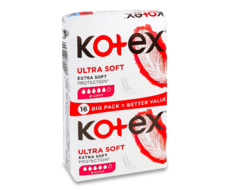 Прокладки Kotex Ultra Soft Super 16шт/уп