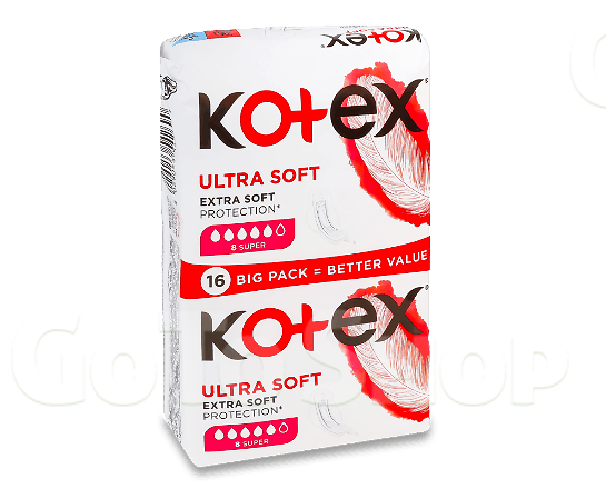 Прокладки Kotex Ultra Soft Super 16шт/уп