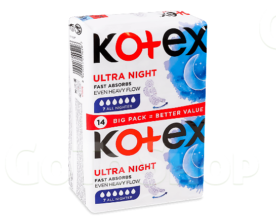 Прокладки гігієнічні Kotex Ultra Night 14шт/уп