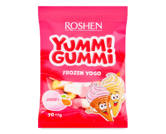 Цукерки Roshen Yummi Gummi Frozen Yogo желейні 70г