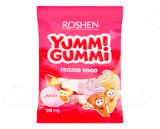 Цукерки Roshen Yummi Gummi Frozen Yogo желейні 70г