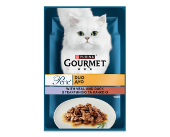 Корм для котів Gourmet Perle Duo телятина-качка 85г