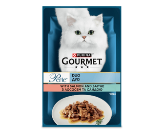 Корм для котів Gourmet Perle Duo лосось-сайда 85г