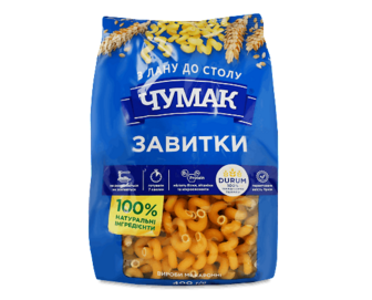 Вироби макаронні «Чумак» «Завитки» 400г