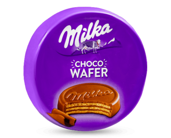 Вафлі Milka з начинкою з какао в молочному шоколаді 30г