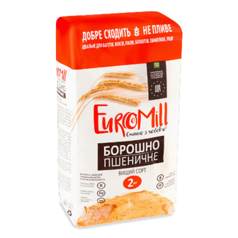 Борошно EuroMill пшеничне вищого ґатунку 2кг