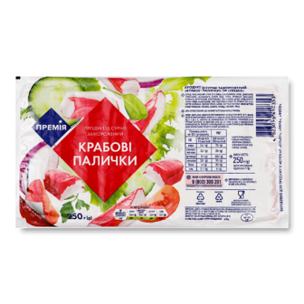 Палички крабові «Премія»® продукт з сурімі заморожені 250г