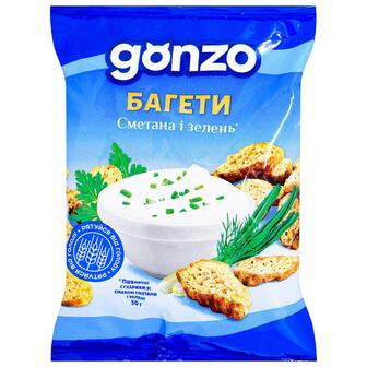 Багети Gonzo пшеничні смак сметана і зелень Gonzo 90г