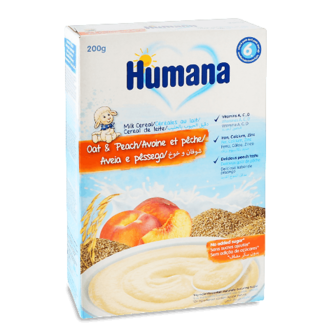 Каша вівсяна Humana молочна з персиком 200г