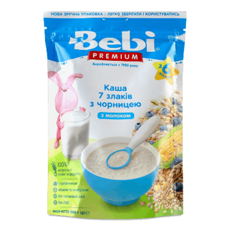 Каша 7 злаків Bebi молочна з чорницею 200г (200г)