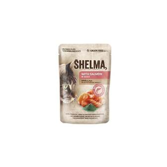 Корм 85 г Shelma для дорослих котів філе з лососем та спіруліною в соусі м/уп 