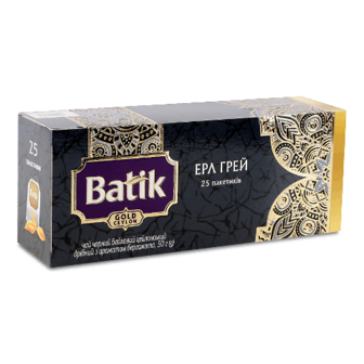 Чай чорний Batik Gold Ерл Грей з аромат бергамота 25*2г