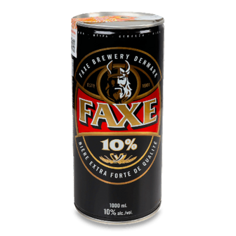 Пиво Faxe 10% світле фільтроване 1л (1л)